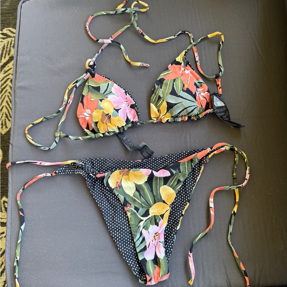 Volcom Multicolor Floral Bikini Top